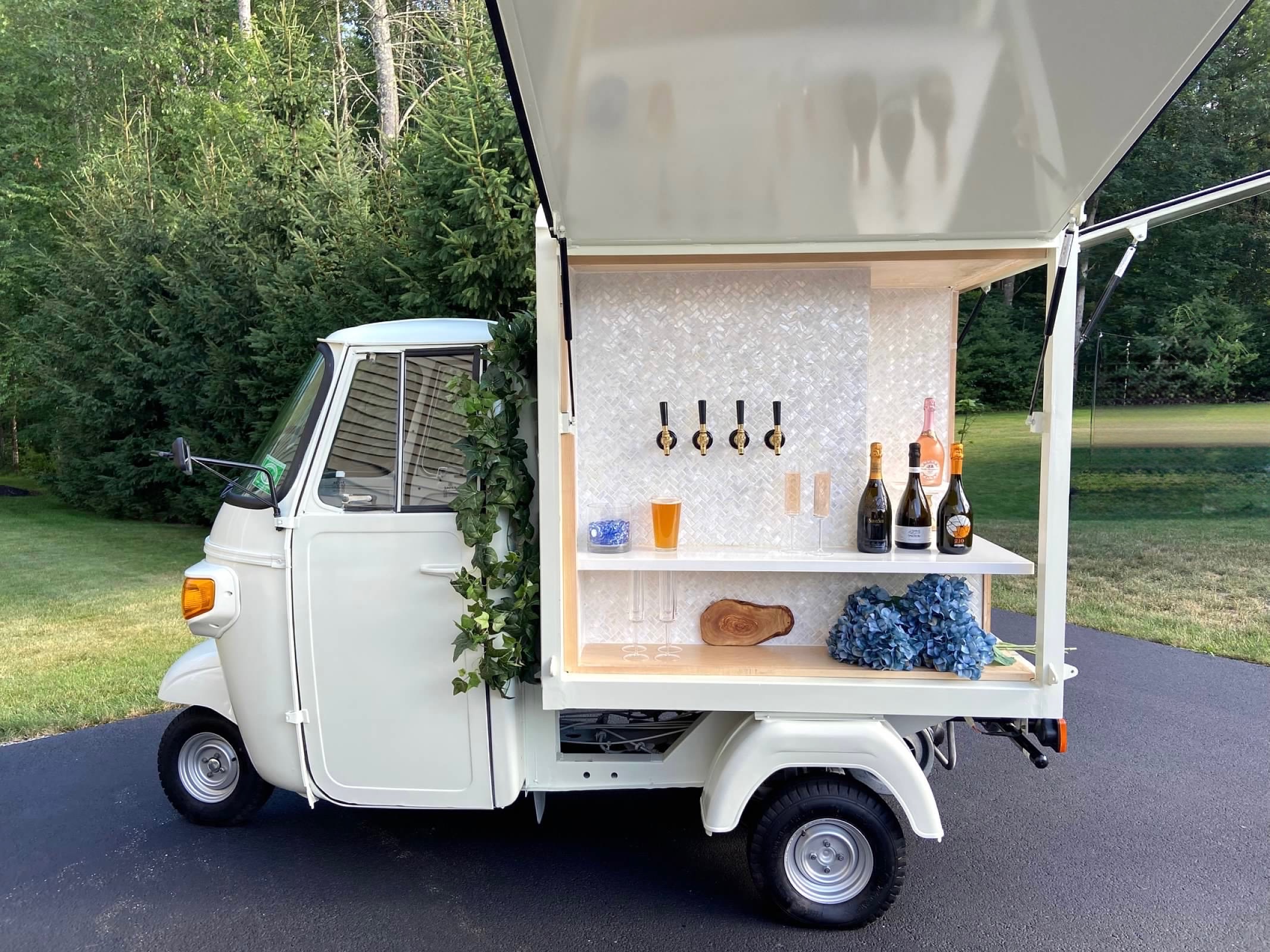 White Shimmer Ape open bar setup